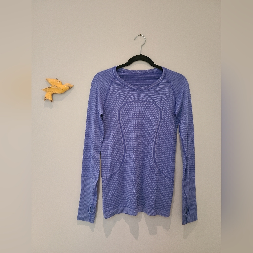 Lululemon Run Swiftly Tech Long Sleeve Crew Stripe Shirt